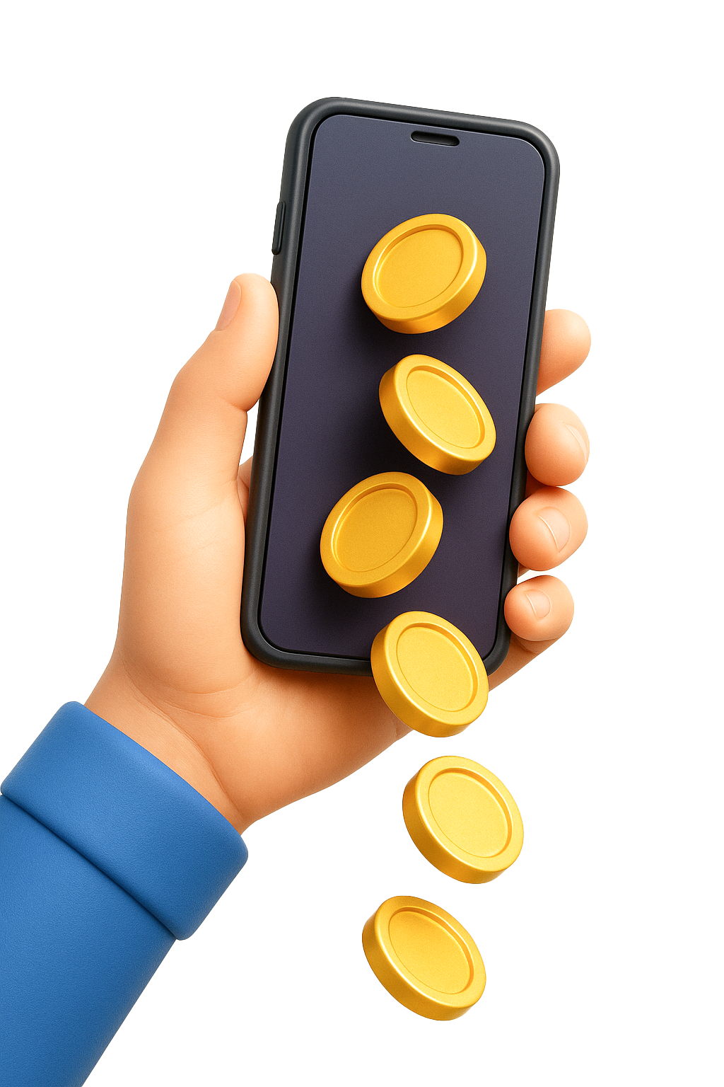 Phone with coins